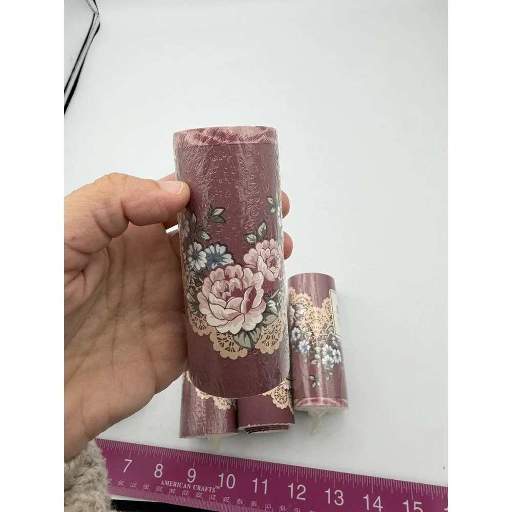 Vintage 1990s Wallpaper Border Lot of 8 Floral Lace Victorian Cottagecore